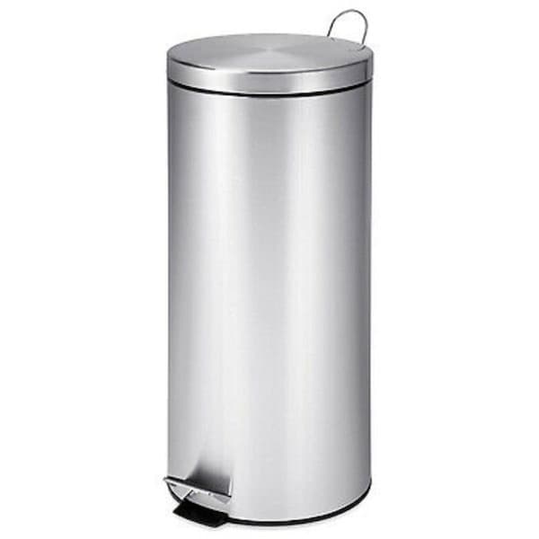 Honey-Can-Do 30 Liter Round Stainless Steel Step Can 203862 - main
